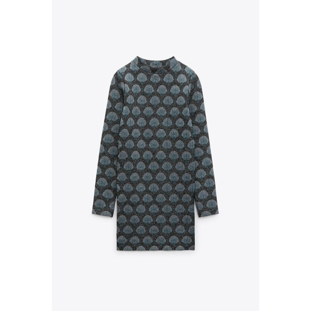 ZARA  SEAMLESS JACQUARD DRESS XS-S